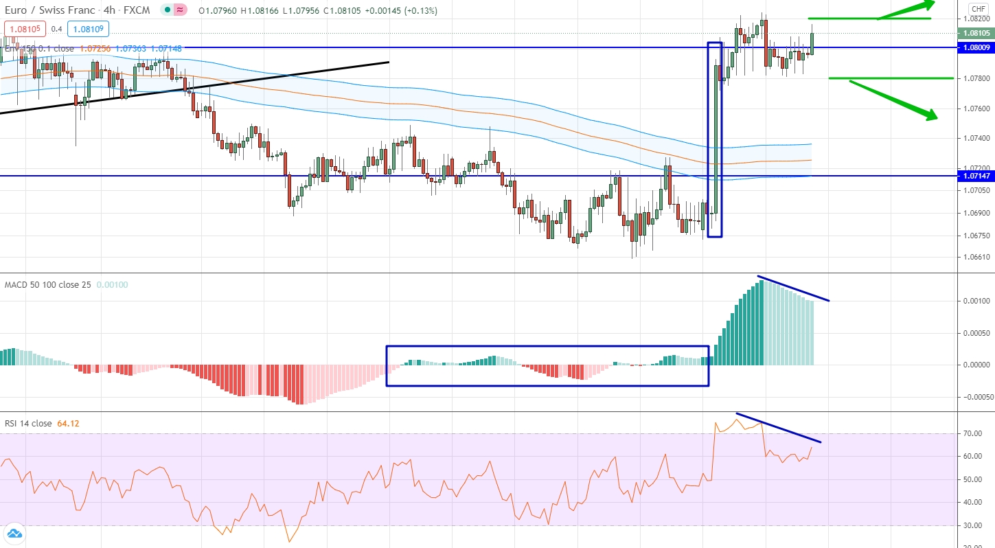 analysis of EUR/CHF by moving averages, RSI and MACD EUR/CHF analytics on November 16-20